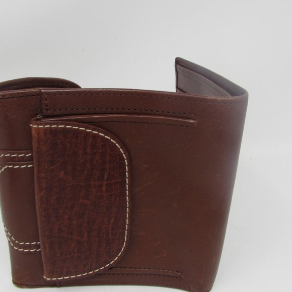 BOSCA LEATHER BIFOLD WALLET BROWN MEN'S Cc SLOTS DRIVER LICENSE FOLD OUT - Picture 7 of 8